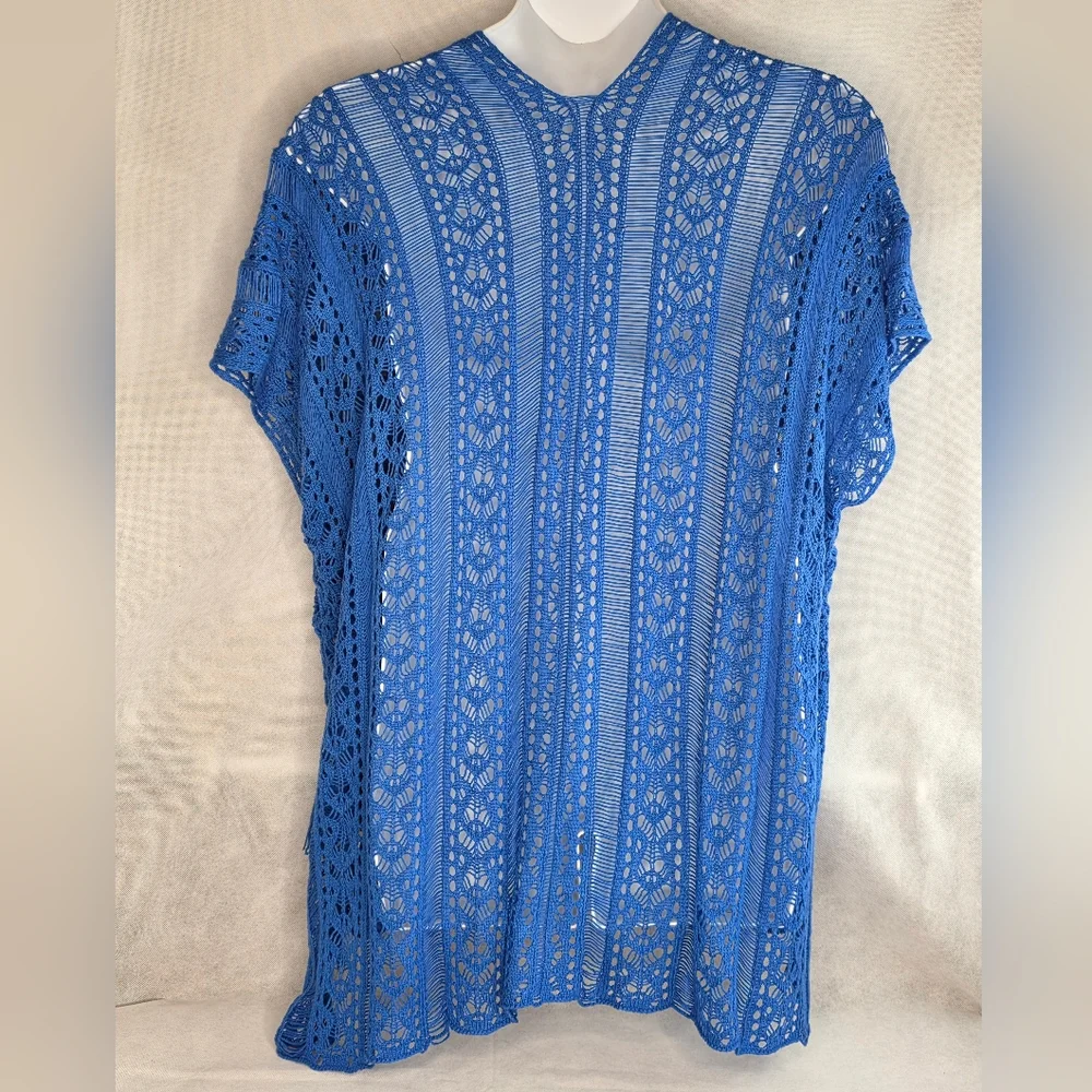 Amazon Blue Crochet Swim Cover Size 1X Or 